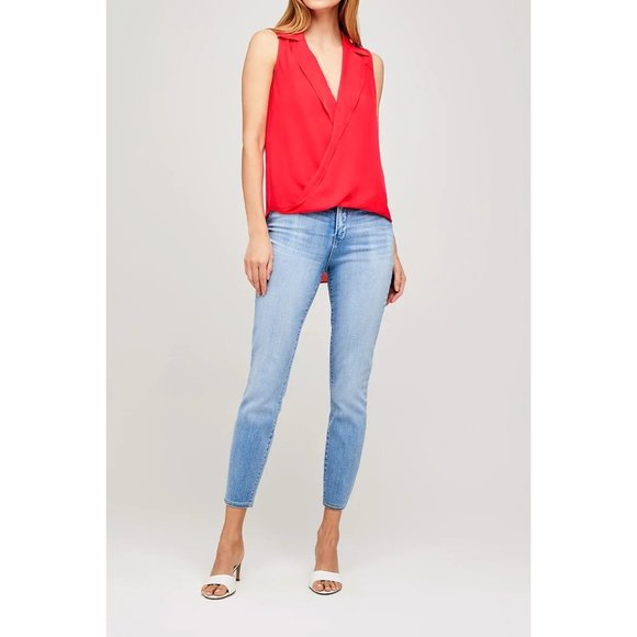 L'Agence Freja Draped Blouse in Hibiscus NWT size XS - Picture 10 of 10